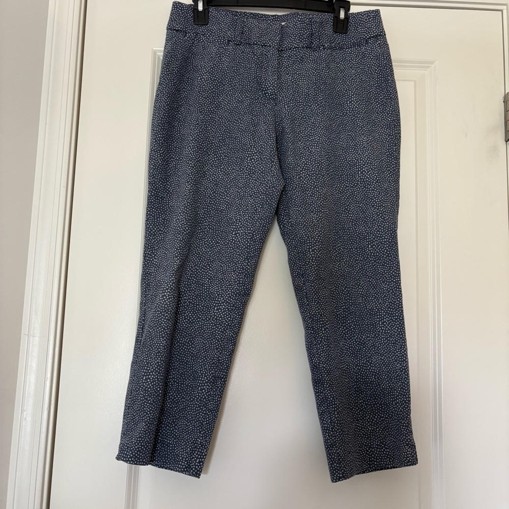 Ann Taylor Loft Women’s “The Riviera Pant” Blue with Polka Dots Cropped Pants